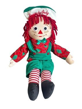 🎄 VINTAGE Raggedy Andy Christmas Plush 40+ Years!